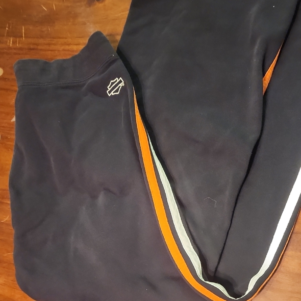Black Joggers with Orange Stripe